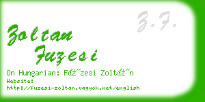 zoltan fuzesi business card